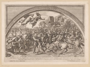 Ontmoeting tussen paus Leo I de Grote en Attila de Hun door Francois Collignon