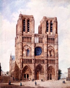 De gevel van de Notre Dame kathedraal in Parijs