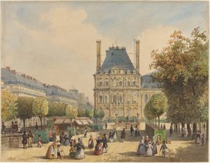 Rue de Rivoli en Pavillon Marsan door Francois Etienne Villeret