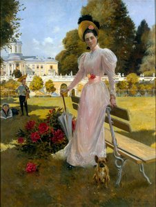 Portret van prinses Zinaida Yusupova met twee zonen in Arkhangelskoye, 1894