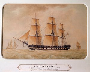 De Galathee, een fregat van 47 kanonnen in 1812