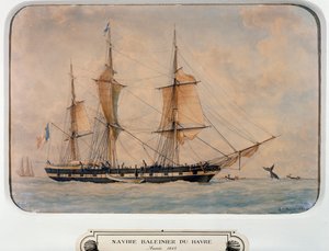 Walvisvaarder in Havre door Francois Geoffroy Roux