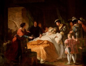 De dood van Leonardo da Vinci in de armen van Frans I, 1781