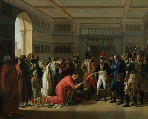 Generaal Bonaparte Geeft een Zwaard aan de Militaire Leider van Alexandrië, juli 1798, 1808 door Francois Henri Mulard