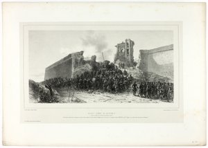 Aanval op bastion nr. 8, uit Souvenirs d’Italie: Expeditie naar Rome door Francois Hippolyte Lalaisse