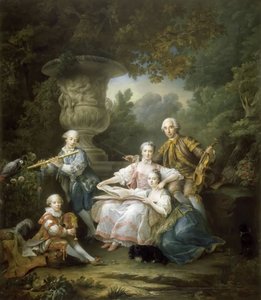 Louis II du Bouchet de Sourches met zijn Familie door Francois Hubert Drouais
