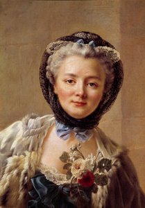 Portret van Madame Drouais, geboren Anne Françoise Doré (1732-1815), vrouw van de schilder. Schilderij door François Hubert Drouais (1727-1775) door Francois Hubert Drouais