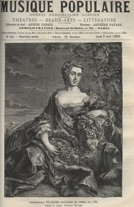 Portret van Marie Pelissier (1707-1749), Franse operazangeres - gravure naar het schilderij van Hubert Drouais - gravure in 