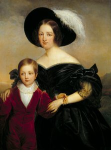 Portret van Madame Aglae Blenart en haar zoon door Francois Josephe Kinson