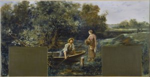 Schets voor het stadhuis van Nogent-sur-Marne: Idylle bij het water door Francois Lafon