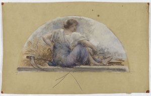 Schets voor de eetzaal van het Hôtel de Ville in Parijs: Oogst of Zomer door Francois Lafon