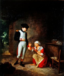 Napoleon bezoekt een boer aan de rand van Brienne, 4 augustus 1805 door Francois Leroy de Liancourt