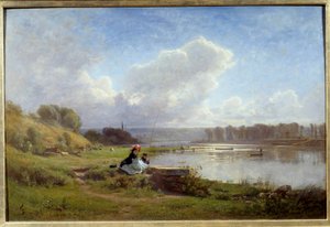 De oevers van de Seine in Meudon in 1861