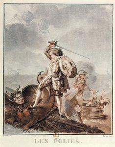 Figaro in gevecht met een harpij, c.1786 door Francois Louis Joseph Watteau