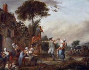 Dorpsfeest door Francois Louis Joseph Watteau