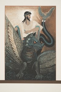 Ulysses en Draak uit Prométhée Enchaîné van Aeschylus, uitgegeven 1941 door Francois Louis Schmied