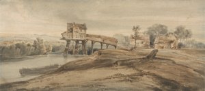 De Watermolen boven de Brug bij Charenton, naar een schilderij van Thomas Girtin (1775-1802) door Francois Louis Thomas Francia