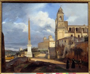 Uitzicht op de Trinite des Monts en Villa Medicis in Rome