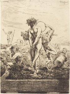 Druivenoogst door Francois Nicolas Chifflart
