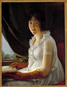 Portret van Madame Barbier Walbonne (1763-1837) echtgenote van de schilder Jacques Luc Barbier Schilderij door François Gérard (1770-1837) 1796