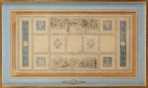 Studie voor het beschilderde plafond van de bibliotheek in het Conservatorium door Francois Pascal Simon Gerard