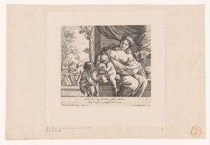 Maria met kind, Johannes de Doper en lam door Francois Perrier
