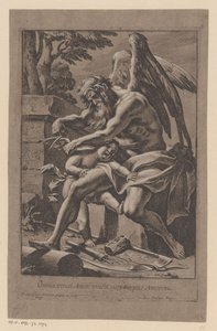 Tijd knipt de vleugels van Amor (Omnia vincit Amor, vincit mox tempus Amorem)