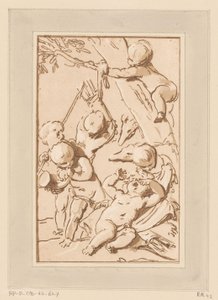 Amors in rust na de jacht door Francois Philippe Charpentier