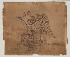 Allegorische figuur met luit, ca. 1825 door Francois Rude