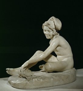 Napolitaanse vissersjongen spelend met een schildpad (sculptuur) door Francois Rude