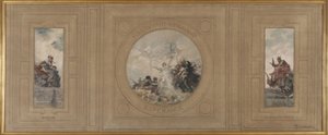 Schets voor het stadhuis van Pantin: Avenir. Hardy Pantin! Vooruit. Espérance. Glorieuze verleden door Francois Schommer