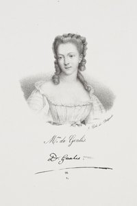 Portret van de schrijfster Félicité de Genlis door Francois Seraphin Delpech