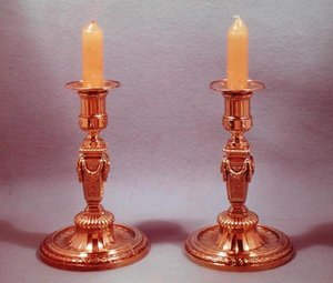 Twee Kandelaars (verguld zilver)