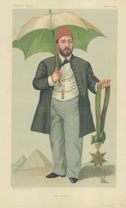 HH Mehemed Tewfik Pasha, Khedive van Egypte, De Khedive, 20 januari 1883, Vanity Fair cartoon door Francois Verheyden