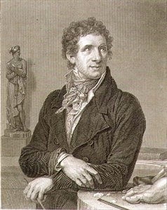 Portret van Antonio Canova (1757-1822) gegraveerd door William Henry Worthington (ca.1790-1839)
