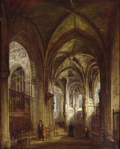Interieur van de Kerk van St. Pierre, Caen, 1861 door Francois d
