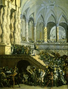 Christus verdrijft de geldwisselaars uit de tempel door Francois de Nome