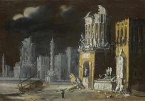 Fantastische Ruïnes met Sint Augustinus en het Kind, 1623