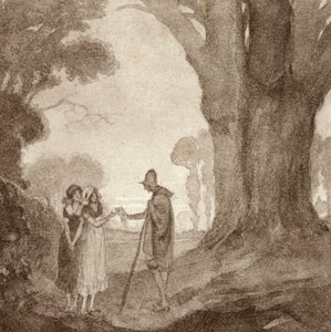 Illustratie voor The Scholar-Gipsy door Matthew Arnold door Frank Adams