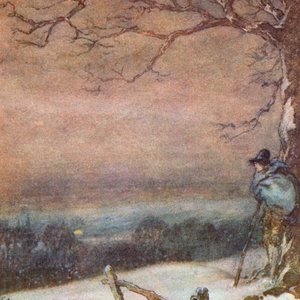 Illustratie voor The Scholar-Gipsy door Matthew Arnold (kleur litho)