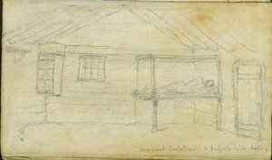 Eenpersoonsbed en buffelvel lijst, 1851 door Frank Blackwell Mayer