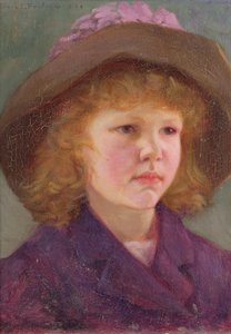 Portret van een jong meisje door Frank C. Penfold