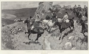 Een succesvolle dag met de Devon en Somerset Staghounds op Exmoor (litho)