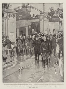 Terug uit de Soedan, het verwelkomen van de houwitserbatterij in Woolwich door Frank Craig
