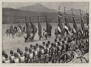 Een Recensie van de Chinese Troepen die het Garnizoen van Port Arthur vormen, nu belegerd door Japan door Frank Dadd