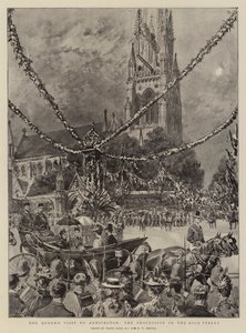 Het Bezoek van de Koningin aan Kensington, de Processie in de Hoofdstraat
