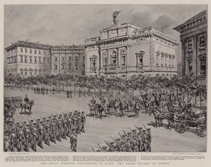 De koninklijke huwelijksfestiviteiten in Rome, de grote troepenparade