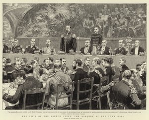 Het bezoek van de Franse vloot, het banket in het stadhuis door Frank Dadd