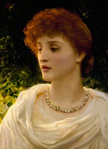 "Sylvia" Portret van een jonge vrouw uit de Engelse Victoriaanse bourgeoisie. Schilderij van Frank Dicksee (1853-1928) Privécollectie door Frank Dicksee
