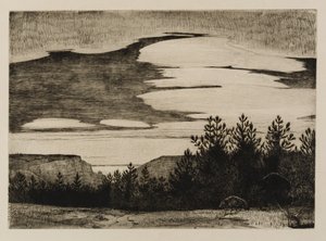 Een uitzicht op de baai [Lamorna] door Frank Gascoigne Heath